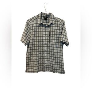5.11 Tactical Men’s Plaid Blue Grey Short Sleeve Button Down Size Medium Stretch